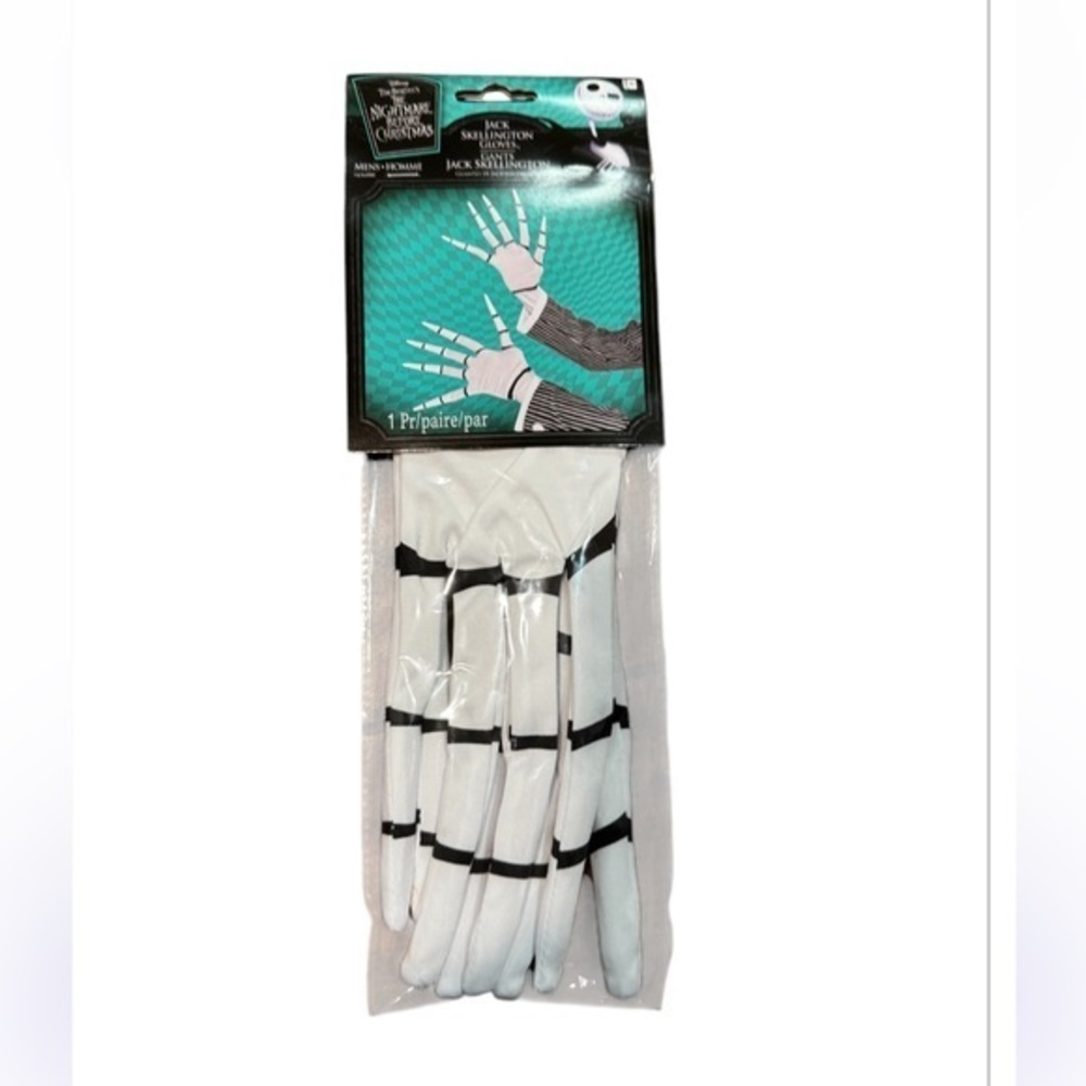 NIGHTMARE BEFORE CHRISTMAS Jack Skeleton Gloves -one size